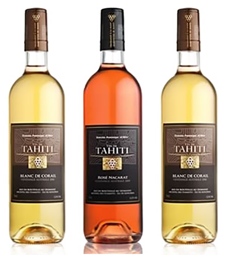 Carton 3 bouteilles vin de tahiti domaine ampelidacees blanc et rose