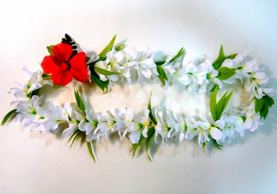 Collier fleurs tiare fleur d hibicus